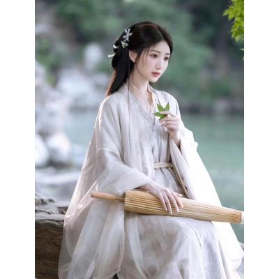夕洛茜汉服古装女飘逸超仙气交领襦裙魏晋风日常可穿全套连衣裙