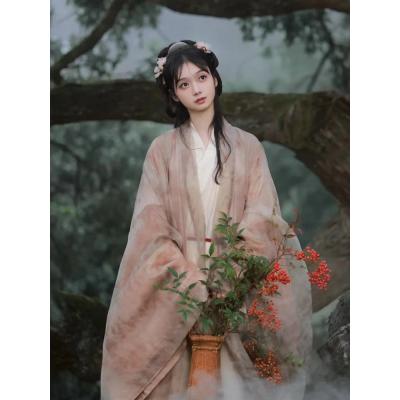 夕洛茜汉服古装女飘逸超仙气交领襦裙魏晋风日常可穿全套连衣裙