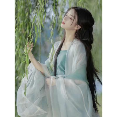 绝美宋制汉服女2024新款古风宋抹襦裙夏季绿色仙气清冷系古装成人