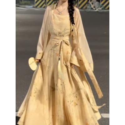 【现货】新款宋制汉服女新中式长干寺破裙日常套装女清冷感穿搭夏