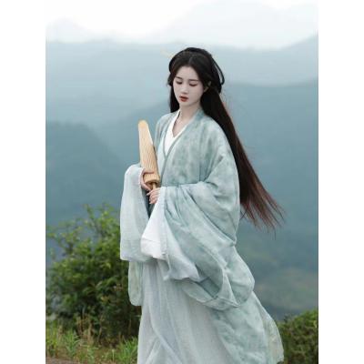 魏晋风汉服女成人2024新款夏季战国袍直裾清冷飘逸古风古装广袖裙