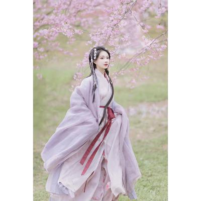 十二花神系列汉服女装紫色交领古装广袖流仙裙魏晋制古风2024新款