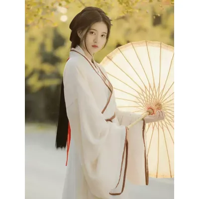 汉服女秋季魏晋制南北朝古装小个子古风飘逸上班穿广袖流仙裙春秋