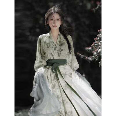 棠临阁汉服古装女水墨中国风飘逸超仙交领襦裙全套日常可穿小个子