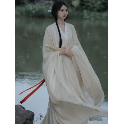 清冷系汉服女魏晋制全套古装香槟色魏晋风广袖流仙裙超仙飘逸夏季