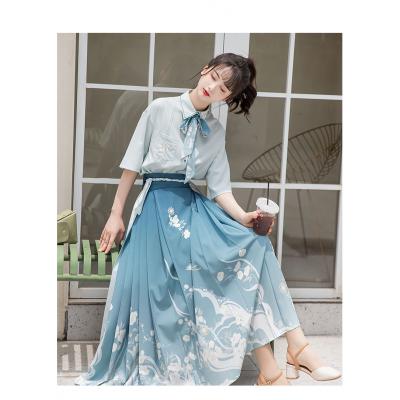 汉服女冬季超仙飘逸广袖流仙裙交领齐腰襦裙魏晋风神明少女古装秋