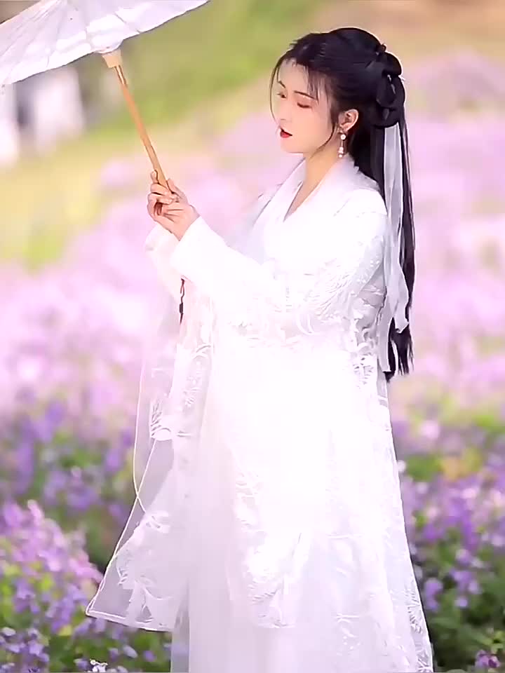 白色汉服女古装2024新款改良超仙气小个子广袖流仙裙古风成人秋季