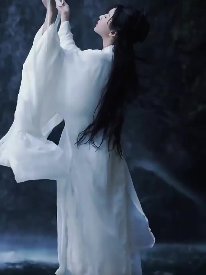 白色汉服女2024新款上班穿直裾魏晋风古装女小个子改良广袖流仙裙